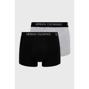 Boxerky Armani Exchange (2-pak) pánské, černá barva