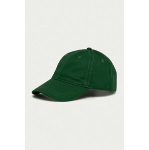 Čepice Lacoste zelená barva, hladká