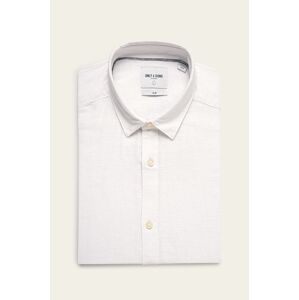 Košile Only & Sons pánská, bílá barva, slim, s klasickým límcem