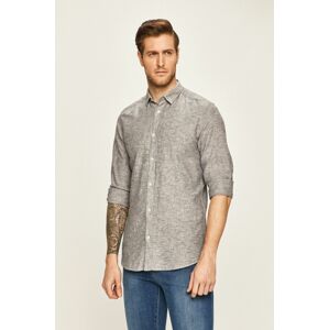 Košile Only & Sons pánská, šedá barva, slim, s klasickým límcem