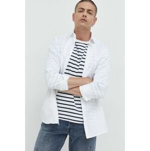 Bavlněné tričko Premium by Jack&Jones bílá barva, slim