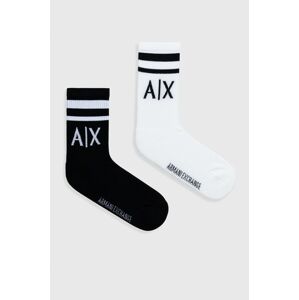 Ponožky Armani Exchange ( 2-pak) dámské, černá barva