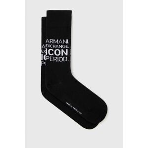 Ponožky Armani Exchange pánské, černá barva