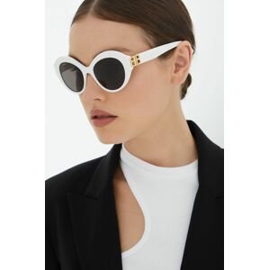 Sluneční brýle Balenciaga dámské, bílá barva