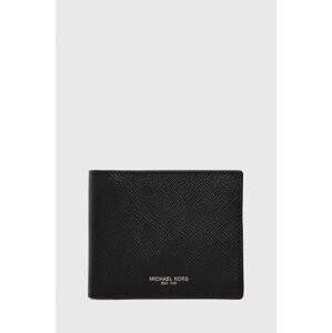Kožená peněženka Michael Kors pánský, černá barva