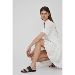 Bavlněné šaty Y.A.S bílá barva, mini, áčková