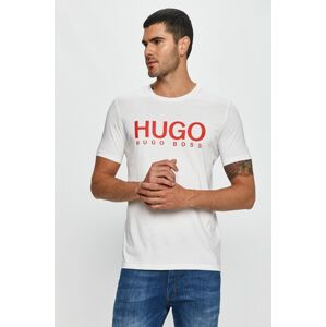 Tričko Hugo pánské, bílá barva, s potiskem
