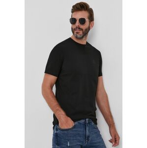 Bavlněné tričko Armani Exchange černá barva, hladké