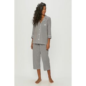Bavlněné pyžamo Lauren Ralph Lauren tmavomodrá barva, bavlněné