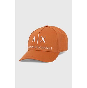 Čepice Armani Exchange oranžová barva, s aplikací