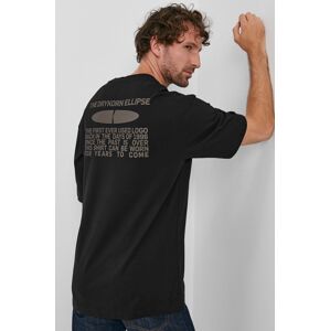 Bavlněné tričko Drykorn černá barva, s potiskem
