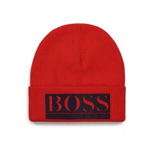 Dětska čepice Boss červená barva, z tenké pleteniny