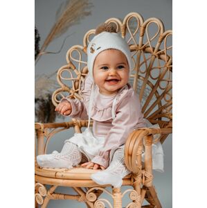 Dětska čepice Jamiks krémová barva, z tenké pleteniny