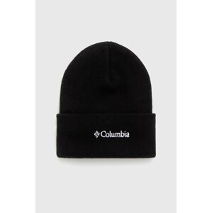 Dětska čepice Columbia černá barva, z husté pleteniny