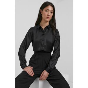 Košile Jacqueline de Yong dámská, černá barva, relaxed, s klasickým límcem