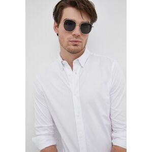 Košile Selected Homme pánská, bílá barva, slim, s límečkem button-down