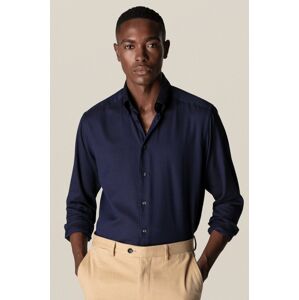 Bavlněné tričko Eton pánské, tmavomodrá barva, regular, s límečkem button-down