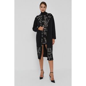Kabát Elisabetta Franchi dámský, černá barva, přechodný