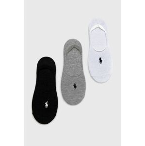 Ponožky Polo Ralph Lauren (3-pack) dámské, stříbrná barva