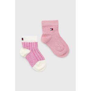 Dětské ponožky Tommy Hilfiger (2-pack) růžová barva