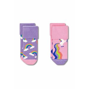 Happy Socks - Dětské ponožky Rainbow & Unicor (2-Pack)