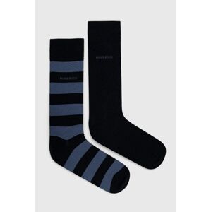 Ponožky Boss (2-pack) pánské, tmavomodrá barva