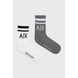 Ponožky Armani Exchange (2-pack) pánské, bílá barva