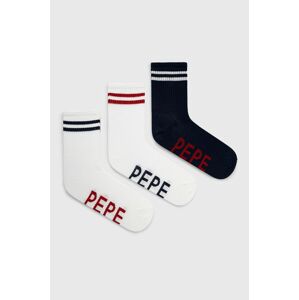 Ponožky Pepe Jeans Arundel (3-pack) pánské, bílá barva