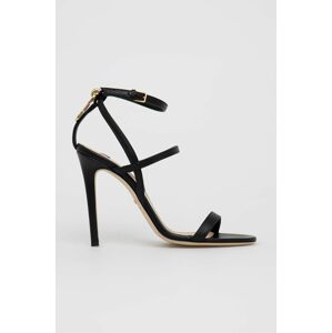 Kožené sandály Elisabetta Franchi černá barva