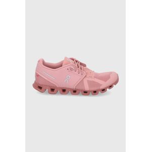 Boty On-running růžová barva, na plochém podpatku
