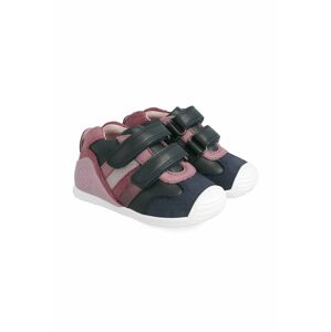 Dětské kožené boty Biomecanics růžová barva