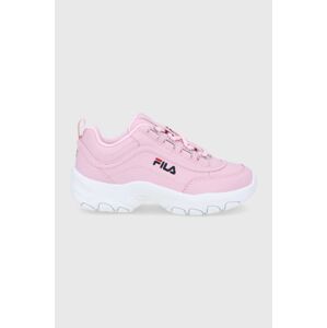 Dětské boty Fila Strada low růžová barva