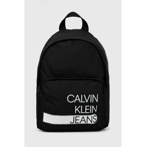 Batoh Calvin Klein Jeans černá barva, velký, s potiskem
