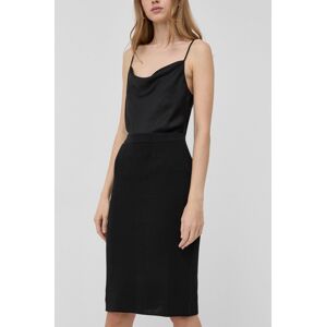 Bavlněná sukně Stefanel černá barva, midi, pouzdrová