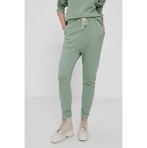 Kalhoty John Frank dámské, zelená barva, hladké