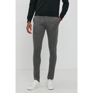 Kalhoty Premium by Jack&Jones pánské, šedá barva, hladké