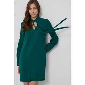 Šaty Victoria Victoria Beckham zelená barva, mini, jednoduché