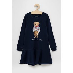 Dívčí šaty Polo Ralph Lauren tmavomodrá barva, mini, jednoduché
