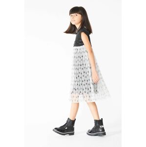 Dívčí šaty Karl Lagerfeld černá barva, mini, áčkové