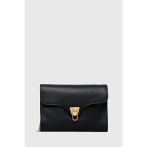 Kožená kabelka Coccinelle Mini Bag černá barva