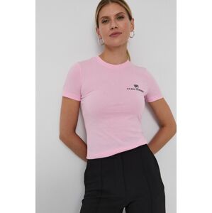 Bavlněné tričko Chiara Ferragni Logo Basic růžová barva
