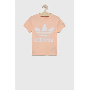Dětské bavlněné tričko adidas Originals H25249 růžová barva