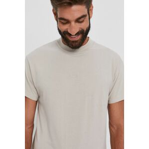 Bavlněné tričko Tigha Delian Logo šedá barva, hladké