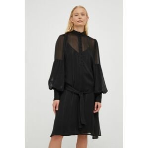 Šaty Bruuns Bazaar černá barva, mini