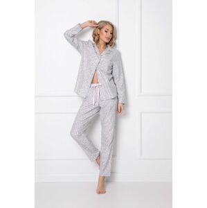 Pyžamo Aruelle Aria dámské, šedá barva, bavlněné