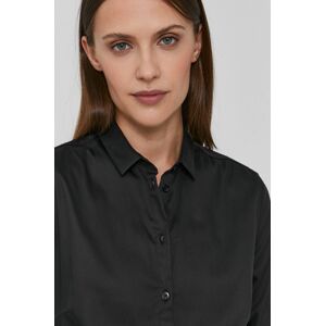 Košile Mos Mosh 131700 dámská, černá barva, slim, s klasickým límcem