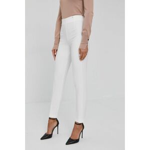 Kalhoty Nissa dámské, bílá barva, přiléhavé, high waist