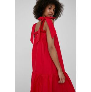Bavlněné šaty XT Studio červená barva, mini, áčková