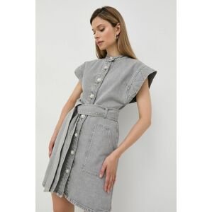 Džínové šaty Custommade šedá barva, mini