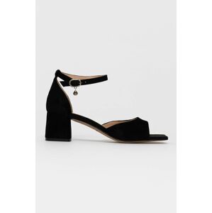 Semišové sandály Wojas černá barva